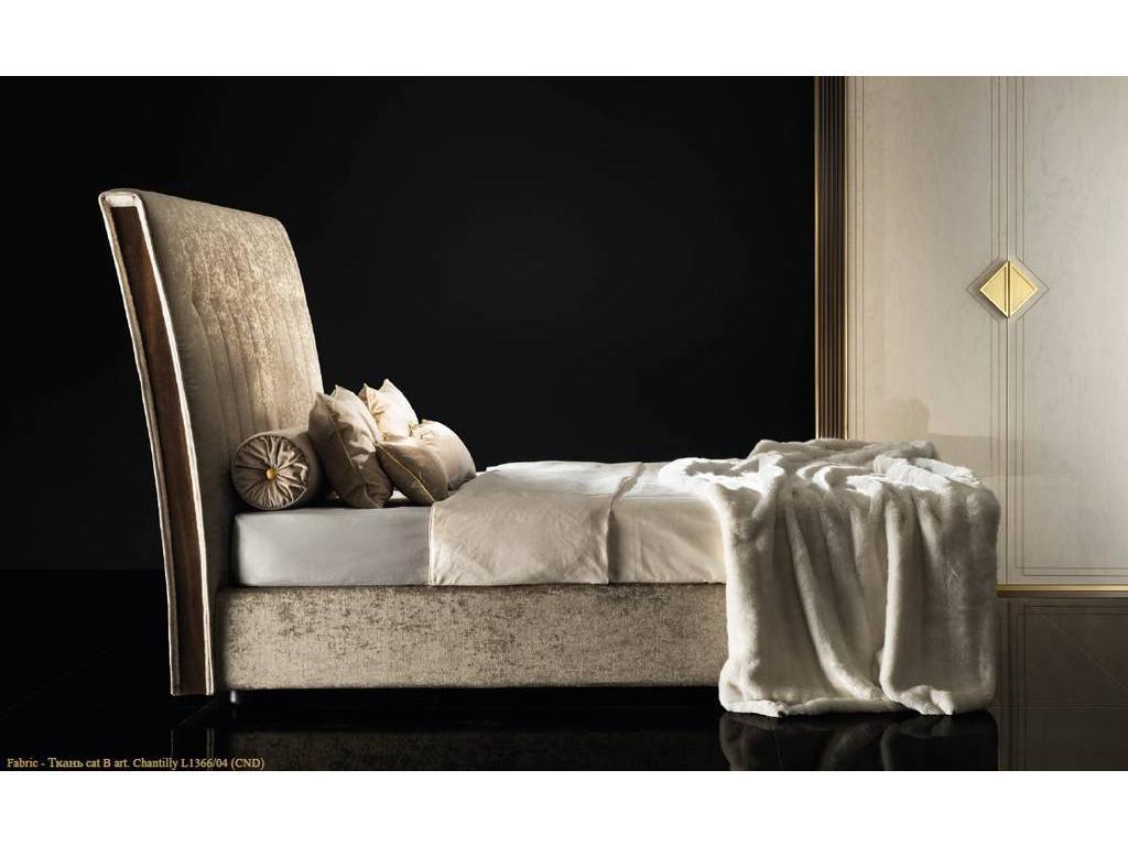 кровать двуспальная Arredo Classic Diamante с мягк-м каркасом кат. В (слоновая кость, вяз, золото)