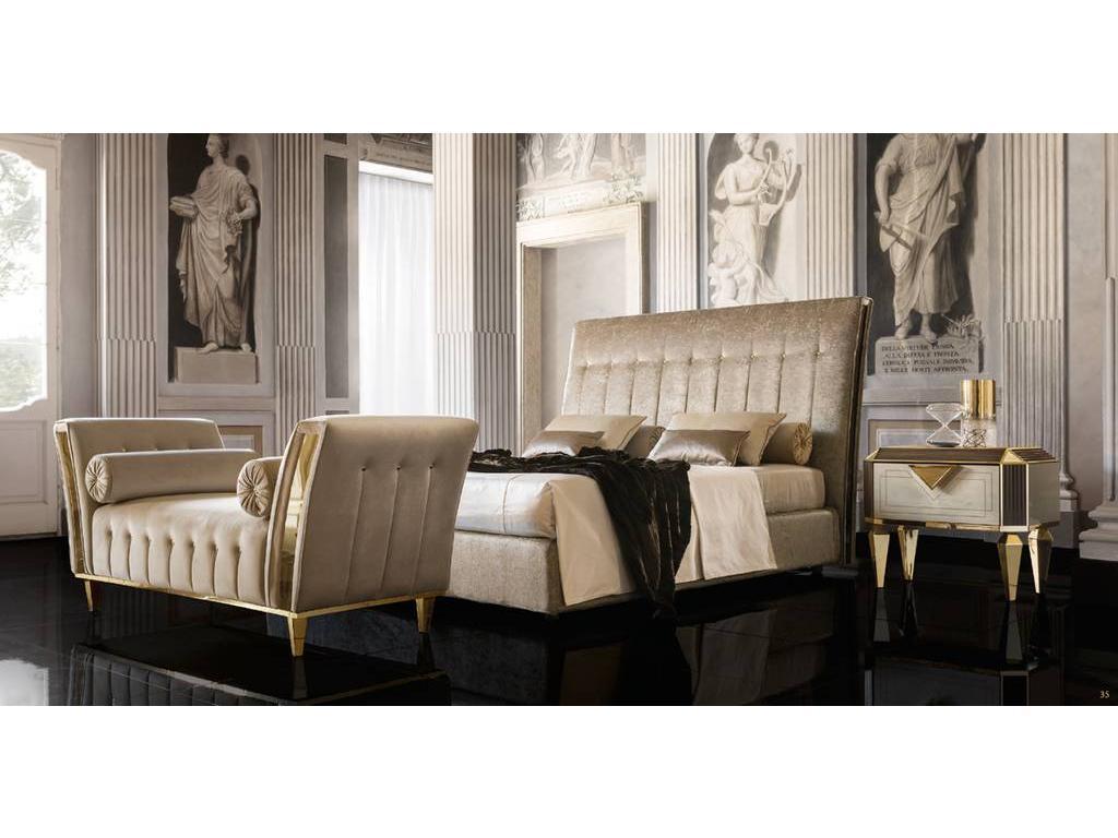 кровать двуспальная Arredo Classic Diamante 180х200 с мягк-м каркасом кат. В (слоновая кость)