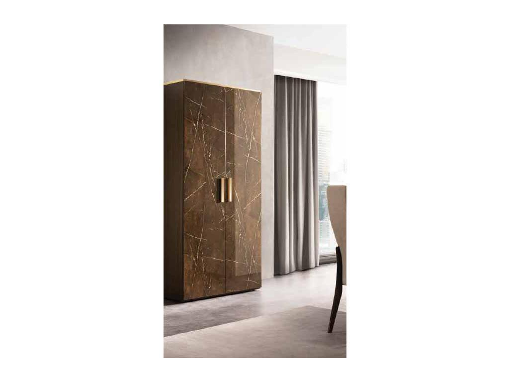 шкаф 2 дверный Arredo Classic Essenza  (венге, коричневый, золото)