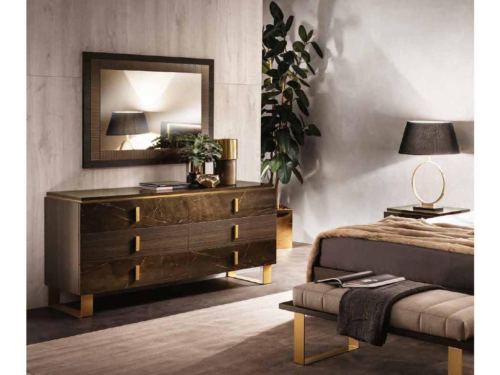 комод Arredo Classic Essenza 6 ящ. (венге, коричневый, золото)
