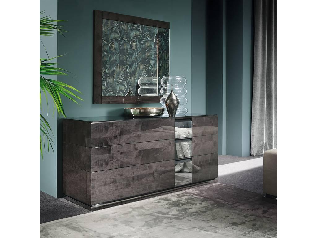 комод ALF Heritage  (dark velvet birch high gloss)