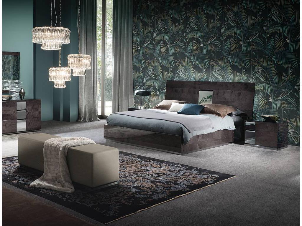 кровать двуспальная ALF Heritage 180х200 (dark velvet birch high gloss)