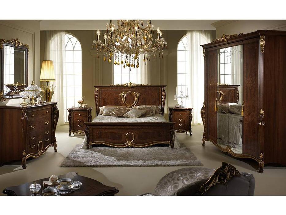 кровать двуспальная Arredo Classic Donatello 160х190 Queen (тёмный орех)