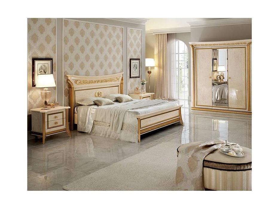 кровать двуспальная Arredo Classic Melodia 160х190 (бежевый, золото)