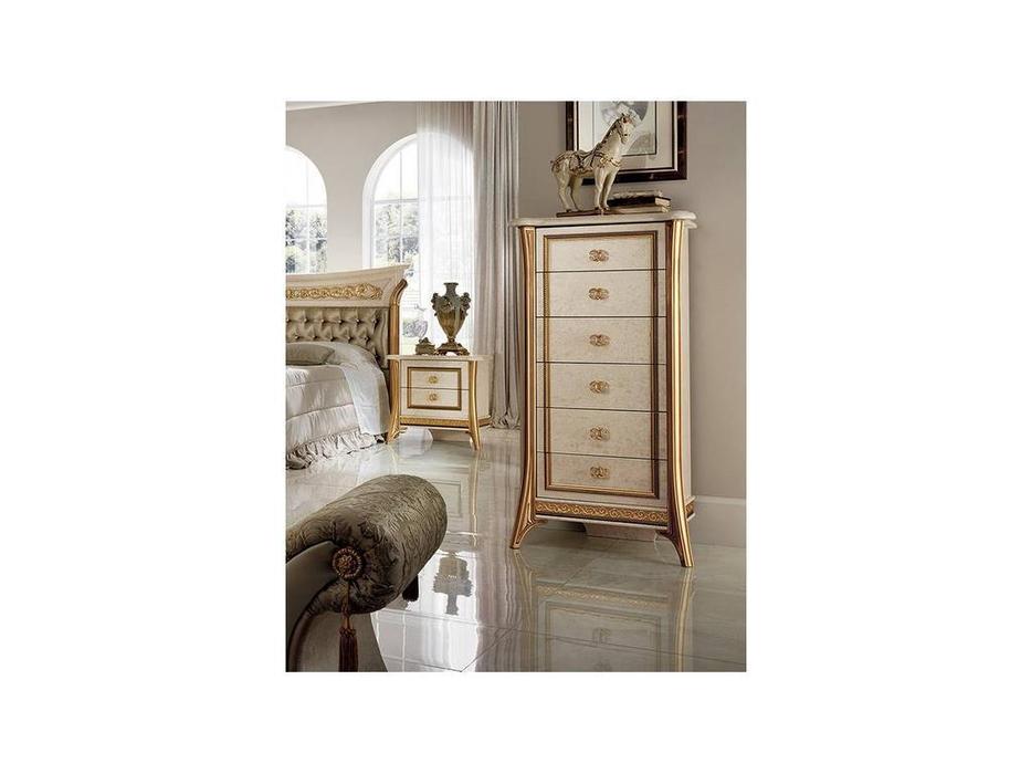 комод высокий Arredo Classic Melodia  (бежевый, золото)