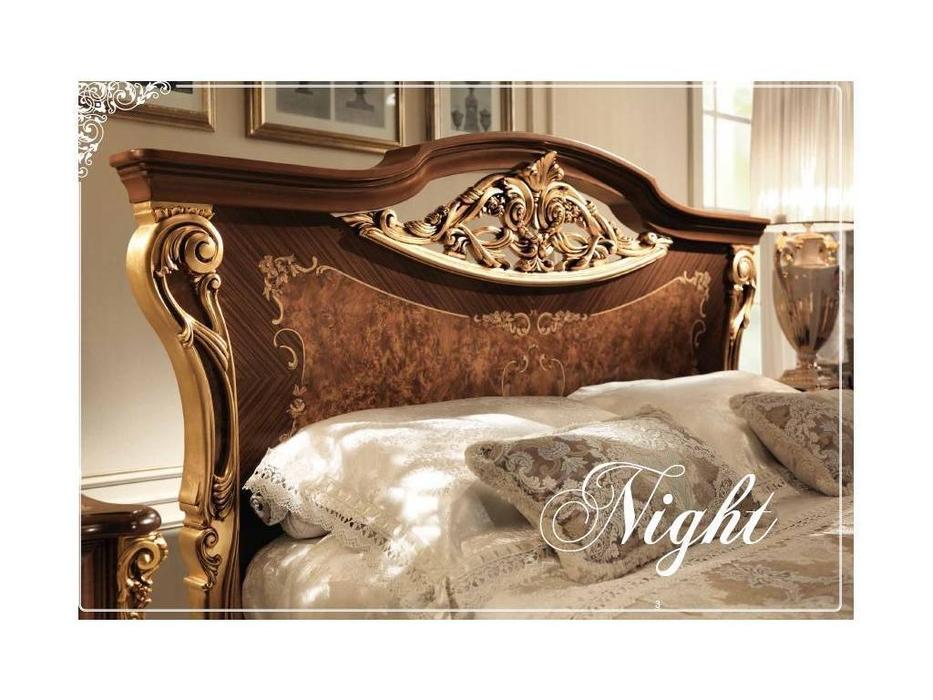 кровать двуспальная Arredo Classic Sinfonia  (орех, золото)