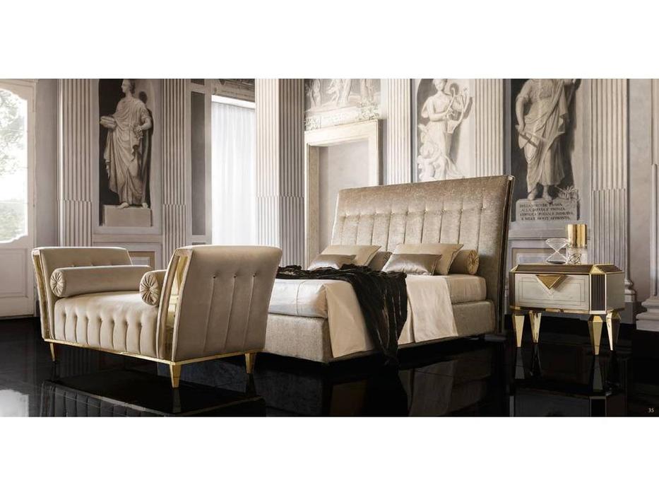 кровать двуспальная Arredo Classic Diamante 180х200 с мягк-м каркасом кат. В (слоновая кость)
