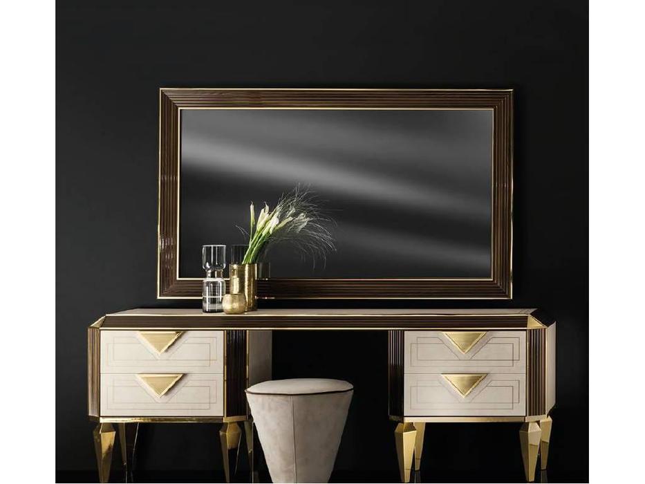 зеркало настенное Arredo Classic Diamante большое (слоновая кость, вяз, золото)