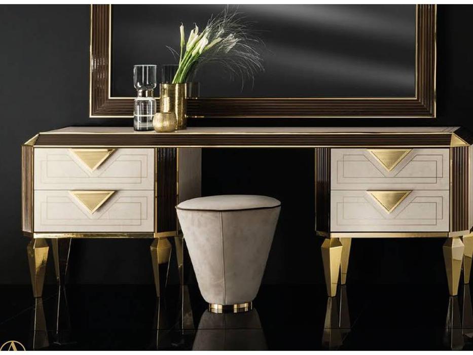 пуф Arredo Classic Diamante  (слоновая кость, вяз, золото)