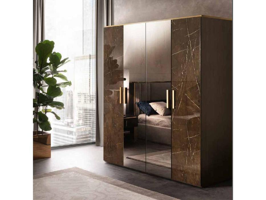 шкаф 4 дверный Arredo Classic Essenza  (венге, коричневый, золото)