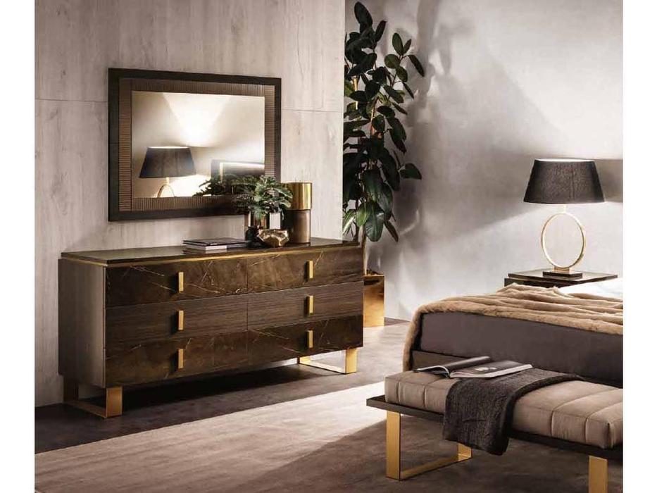 комод Arredo Classic Essenza 6 ящ. (венге, коричневый, золото)