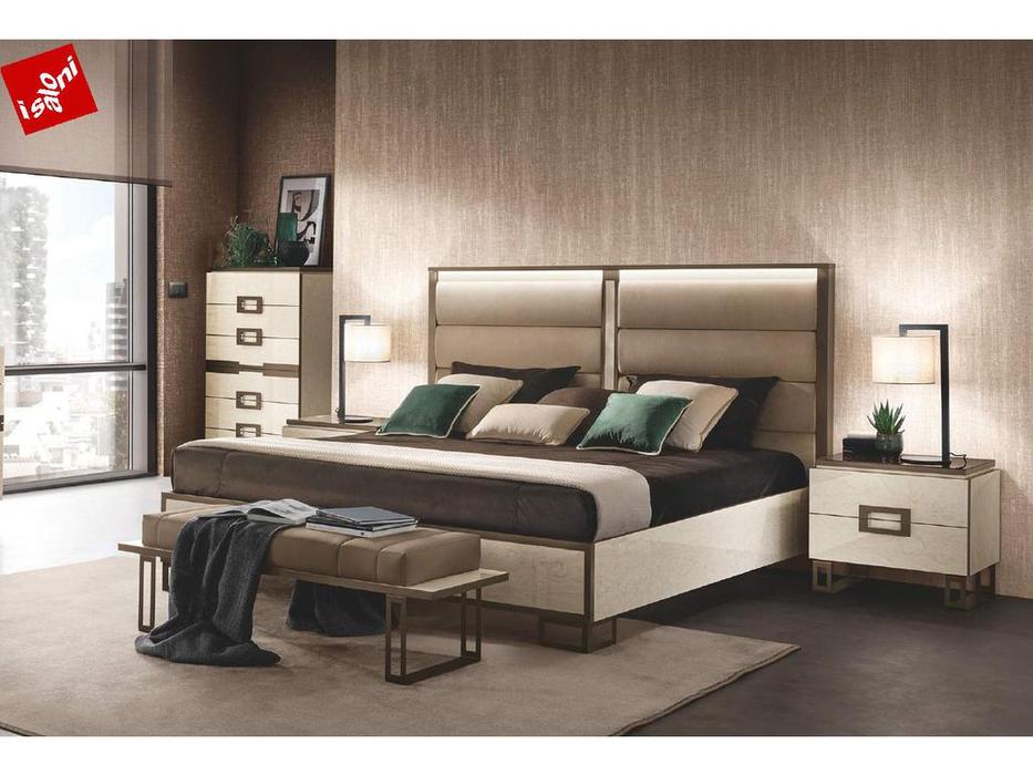 кровать двуспальная Arredo Classic Poesia 160х200 с мягким изголовьем (бежевый)