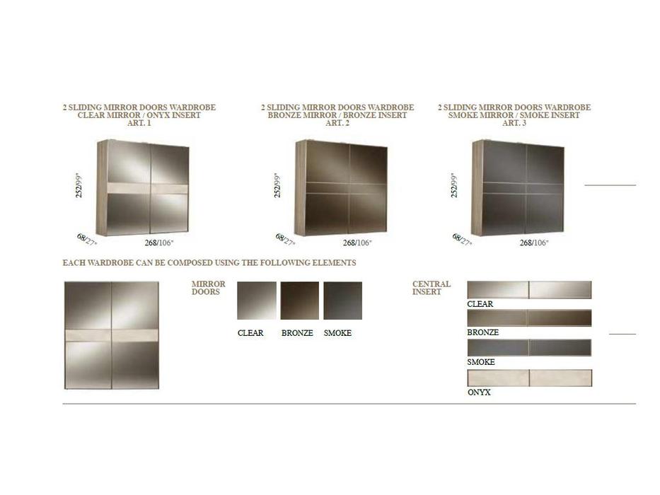 шкаф-купе Arredo Classic Luce 2 дверный зеркальный (светлый)