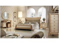 кровать двуспальная Arredo Classic Melodia 200*200 King с мягкой спинкой (бежевый, золото)