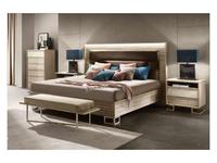 кровать двуспальная Arredo Classic Luce 180х200 с мягкой спинкой (светлый)