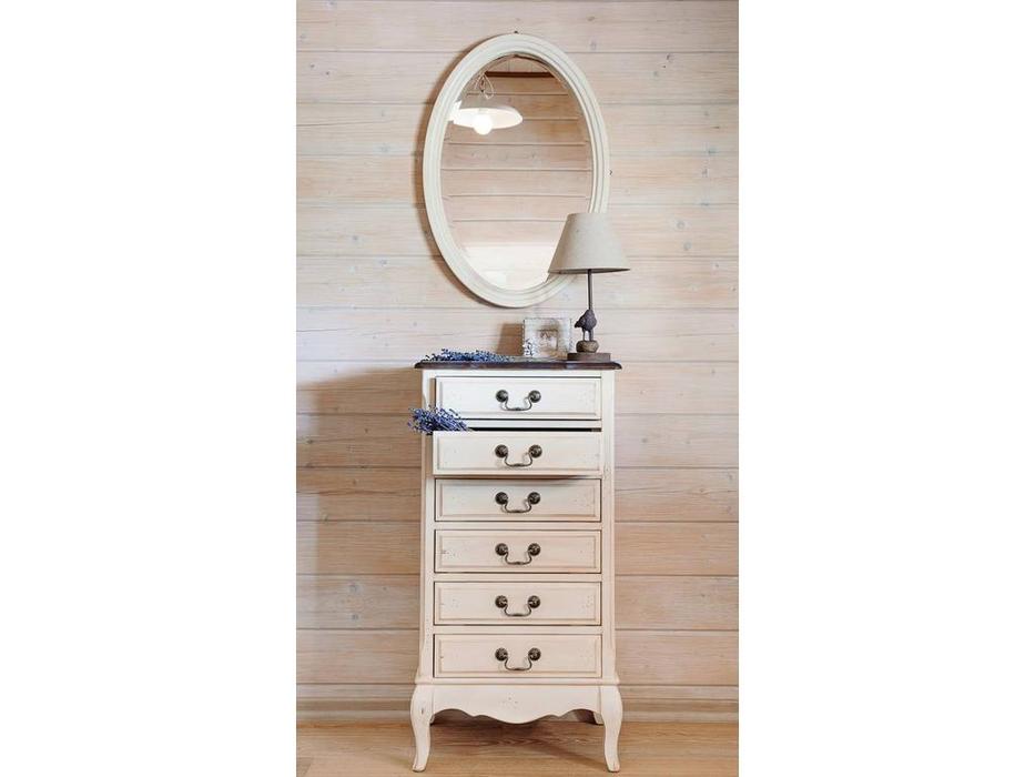 комод высокий Mobilier de Maison Provence с эффектом старения (молочный)