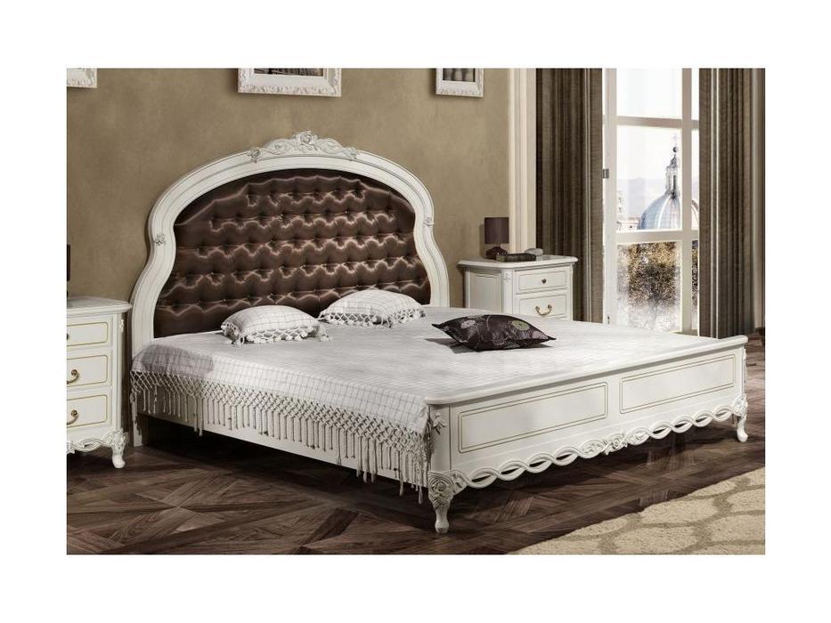кровать двуспальная Simex Флора 180х200 (слоновая кость)