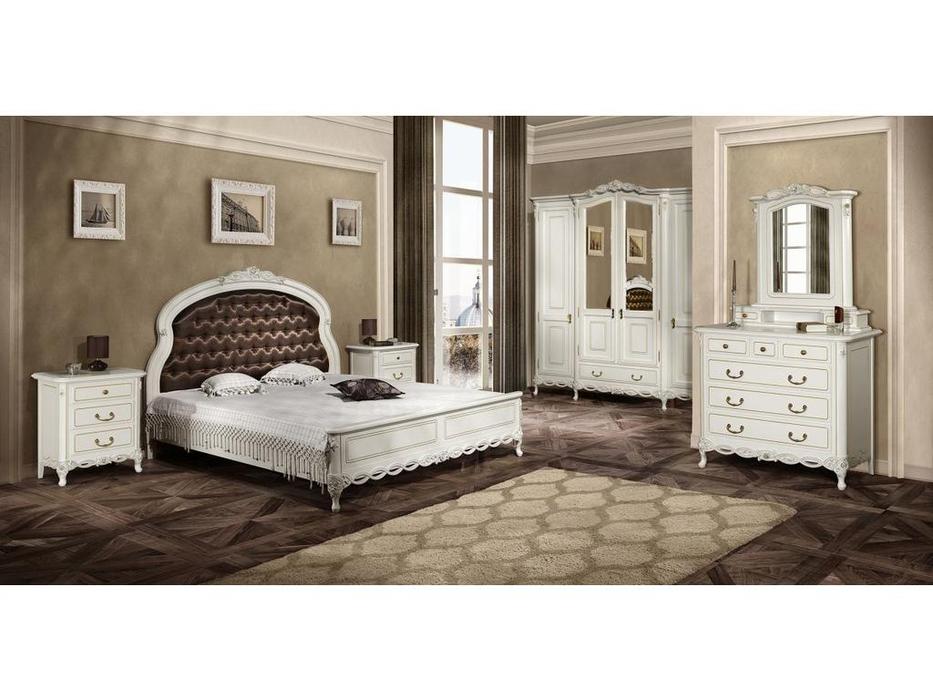 кровать двуспальная Simex Флора 180х200 (слоновая кость)