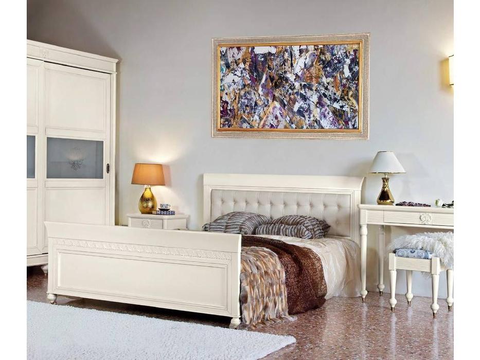 кровать двуспальная Monte Cristo Bourbon 160х200 (bianco zucchero patinato)