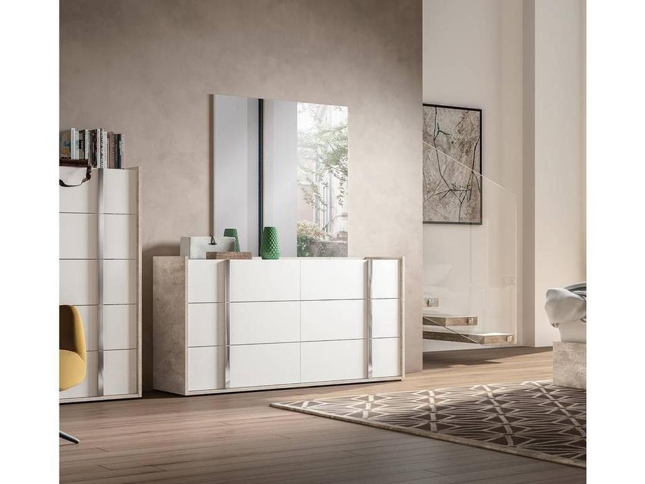 комод Status Treviso 6 ящиков (белый, серый)