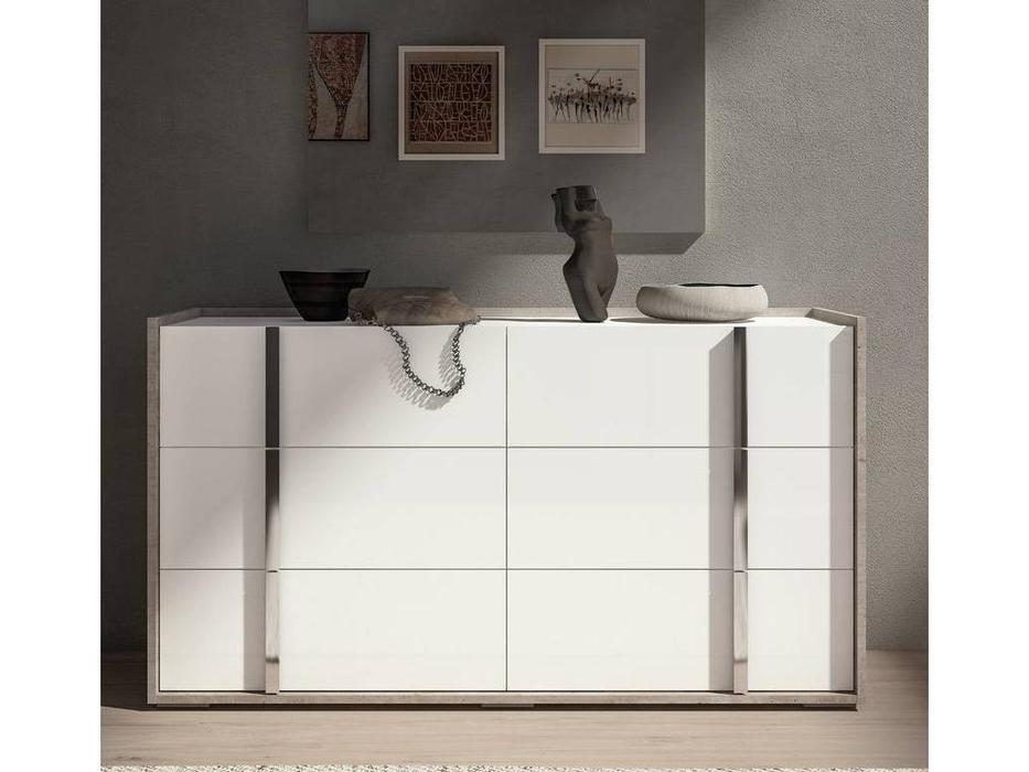комод Status Treviso 6 ящиков (белый, серый)