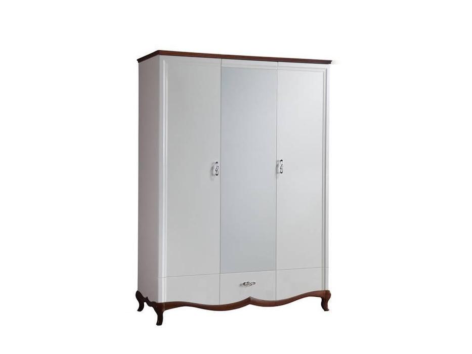 шкаф 3-х дверный Taranko Milano с зеркалом (белый, орех)
