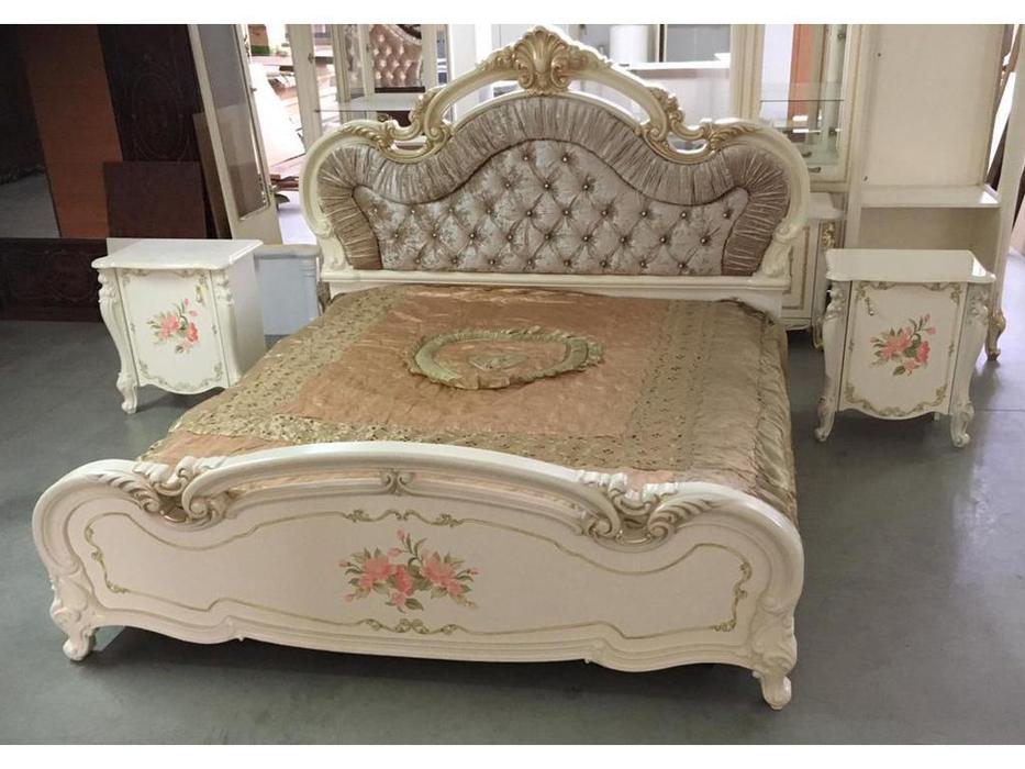 кровать двуспальная Dia Альба 180х200 (крем, золото)