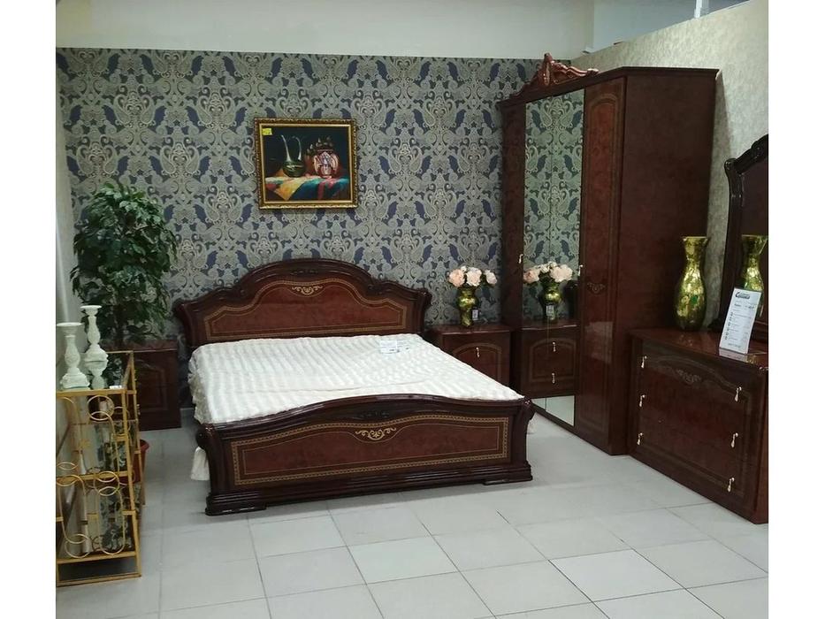 кровать двуспальная Dia Ирина  180х200 изголовье - экокожа (орех)