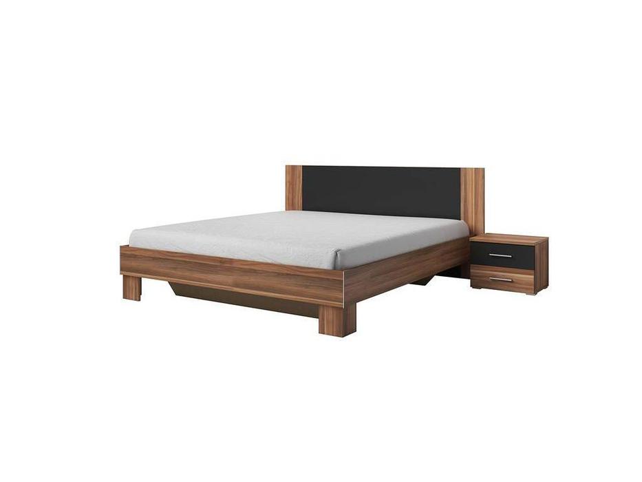 кровать двуспальная Helvetia Vera 180х200 с 2 тумбами (орех красный)