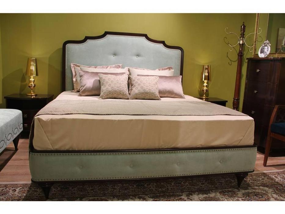 кровать двуспальная Zzibo Mobili Оскар 160х200 ткань Velvet LUX (шоколад)