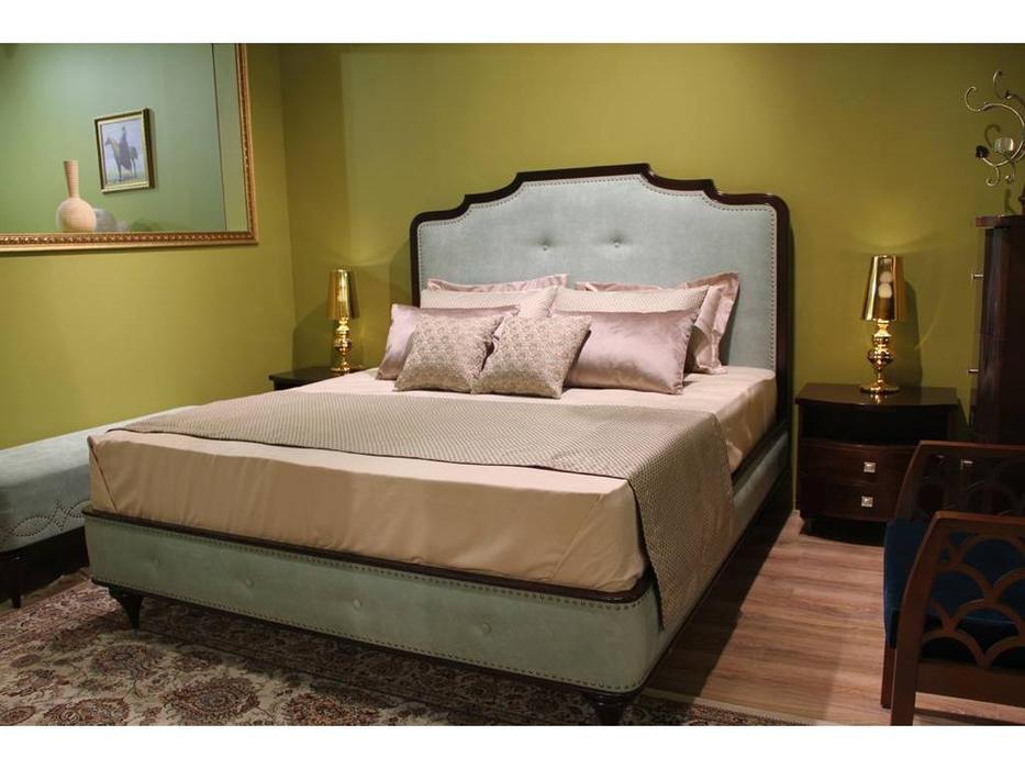кровать двуспальная Zzibo Mobili Оскар 180х200 ткань Velvet LUX (шоколад)