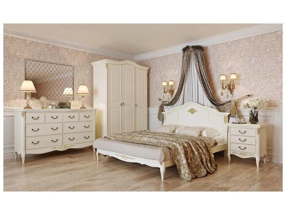 кровать двуспальная LAtelier Du Meuble Romantic Gold 180х200 (слоновая кость, золото)