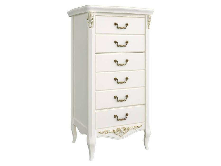 комод высокий LAtelier Du Meuble Romantic 6 ящиков (слоновая кость)