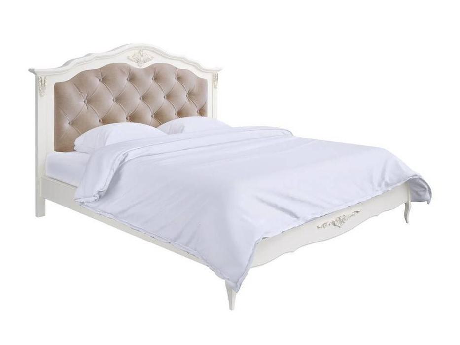кровать двуспальная LAtelier Du Meuble Romantic 180х200 с мягким изголовьем (слоновая кость)