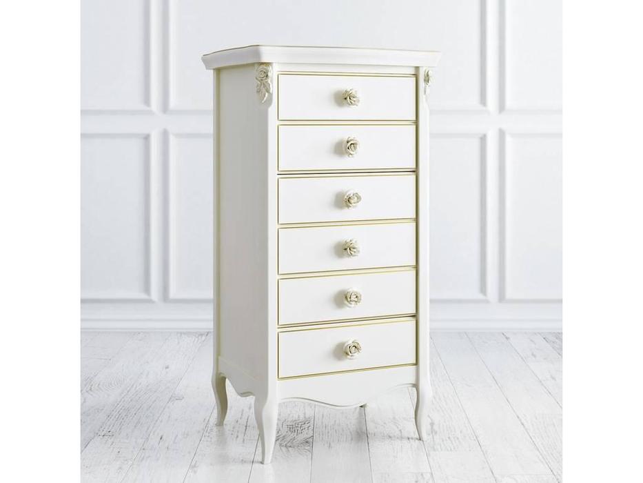 комод высокий Latelier Du Meuble Golden Rose 6 ящиков (слоновая кость, золото)