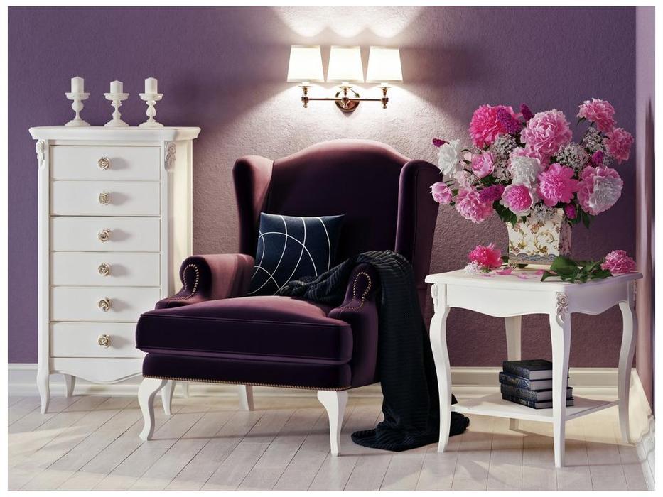 комод высокий LAtelier Du Meuble Golden Rose  (слоновая кость с золотой патиной)