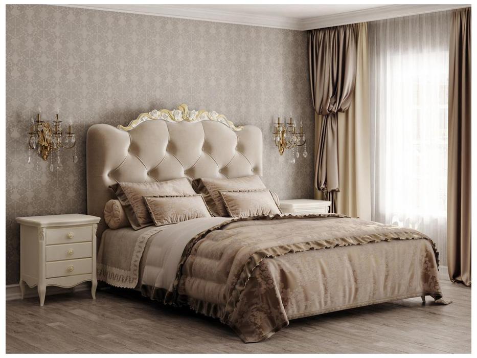 тумба прикроватная LAtelier Du Meuble Golden Rose  (слоновая кость с золотой патиной)