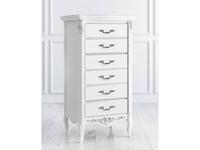 комод высокий Latelier Du Meuble Silvery Rome 6 ящиков (белый, серебро)