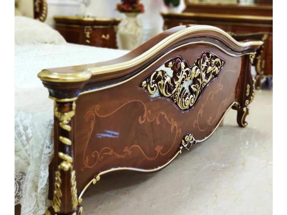 кровать двуспальная FurnitureCo Вивальди 180х200 (орех)