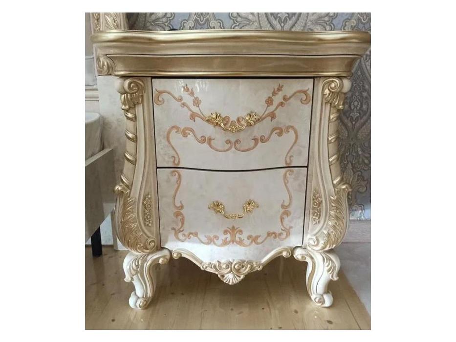 тумба прикроватная FurnitureCo Вивальди  (слоновая кость)