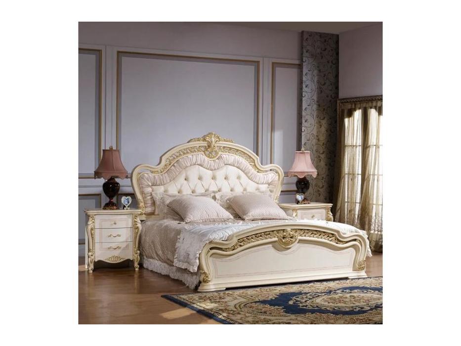 кровать двуспальная FurnitureCo Джульетта 180х200 (бежевый)