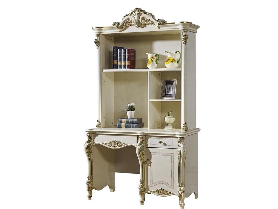 стол письменный FurnitureCo Джульетта с надстройкой (бежевый)