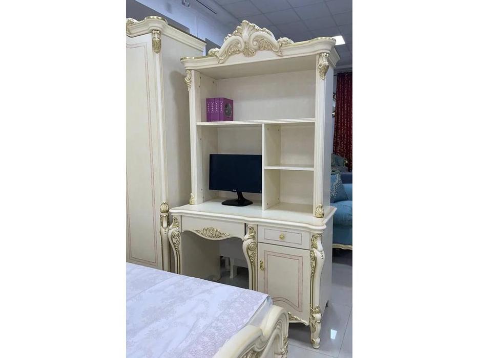 стол письменный FurnitureCo Джульетта с надстройкой (бежевый)