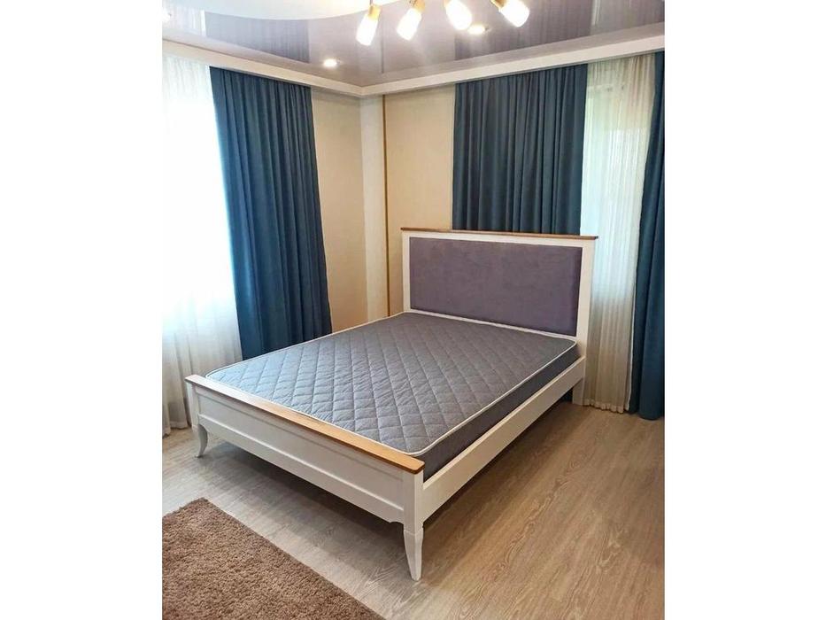 кровать двуспальная МастМур Римини 160х200 с мягкой вставкой (ваниль)