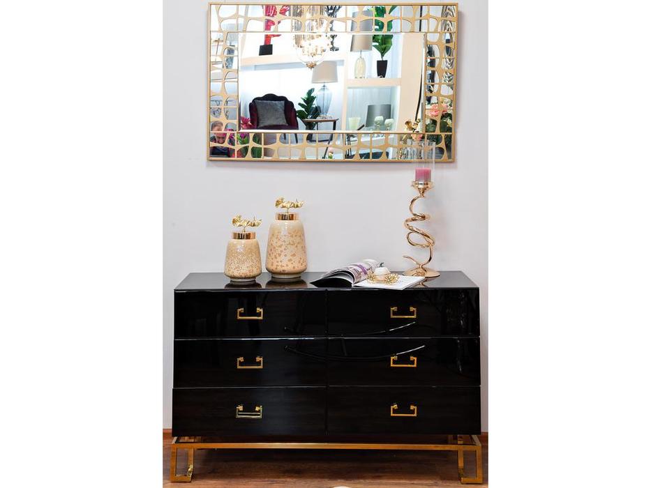 комод Garda Decor GD с ящиками (черный)