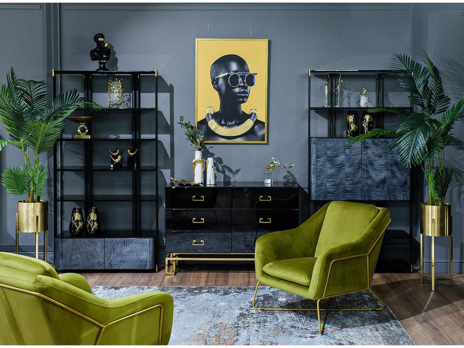 комод Garda Decor GD с ящиками (черный)