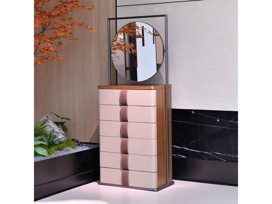 комод STG Yang Chest of Drawers с 6 ящиками и зеркалом (бежевый)
